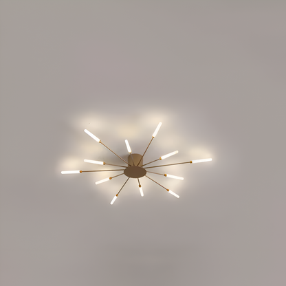 Nowoczesna lampa sufitowa LED do salonu w kolorze czarno-złotym