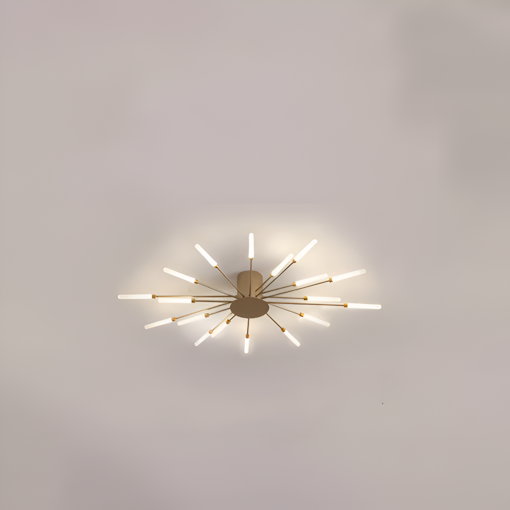 Nowoczesna lampa sufitowa LED do salonu w kolorze czarno-złotym