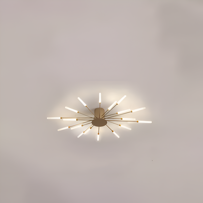 Nowoczesna lampa sufitowa LED do salonu w kolorze czarno-złotym