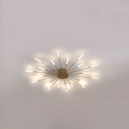 Nowoczesna lampa sufitowa LED do salonu w kolorze czarno-złotym