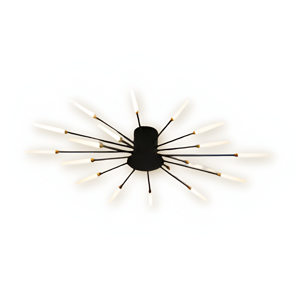 Nowoczesna lampa sufitowa LED do salonu w kolorze czarno-złotym