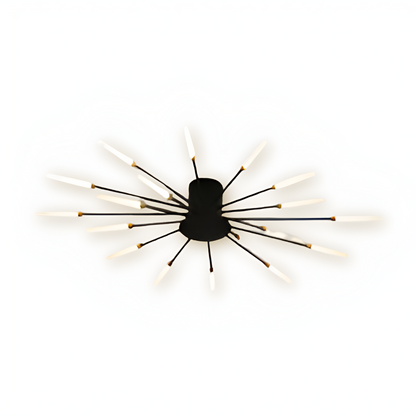 Nowoczesna lampa sufitowa LED do salonu w kolorze czarno-złotym