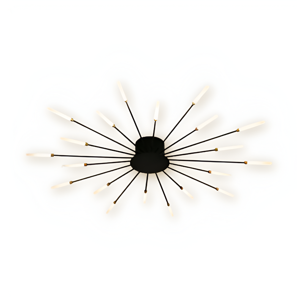 Nowoczesna lampa sufitowa LED do salonu w kolorze czarno-złotym