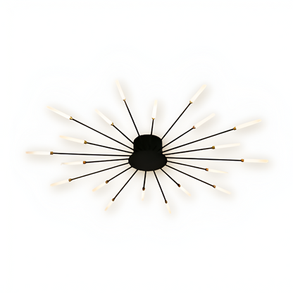Nowoczesna lampa sufitowa LED do salonu w kolorze czarno-złotym