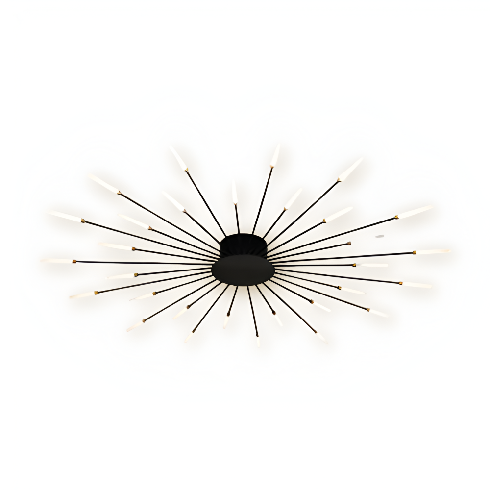 Nowoczesna lampa sufitowa LED do salonu w kolorze czarno-złotym
