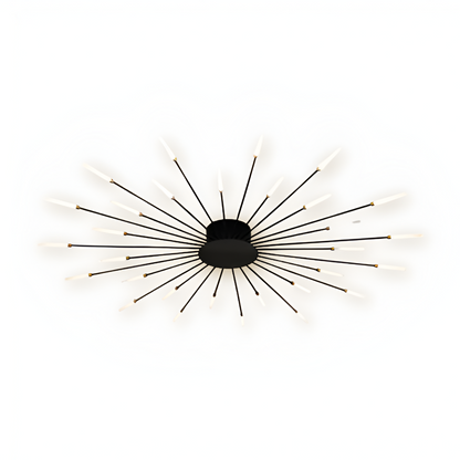 Nowoczesna lampa sufitowa LED do salonu w kolorze czarno-złotym