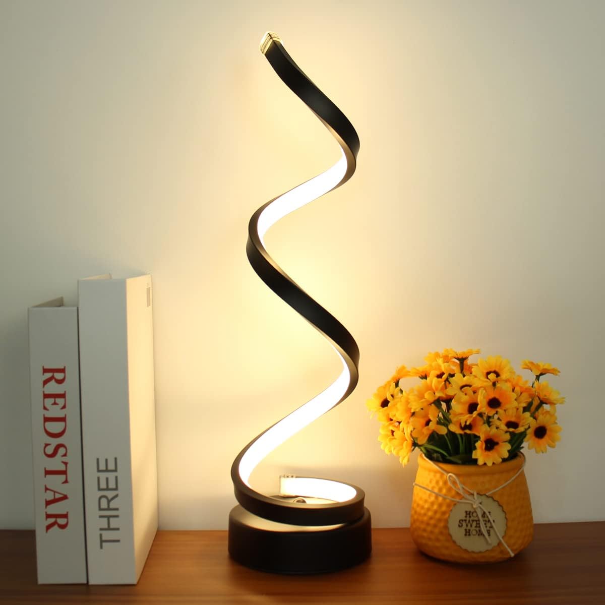 Lampa stołowa LED spiralna ściemniana USB