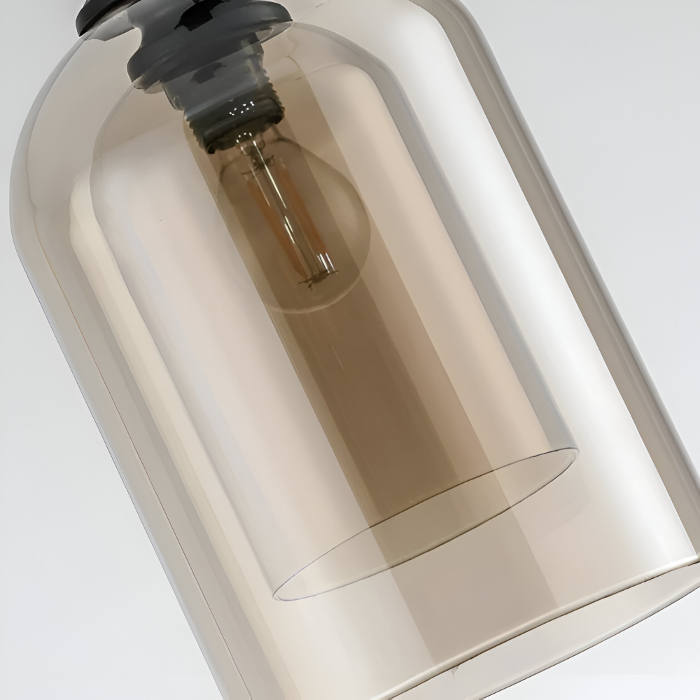 Lampa wisząca szklana podwójna do salonu