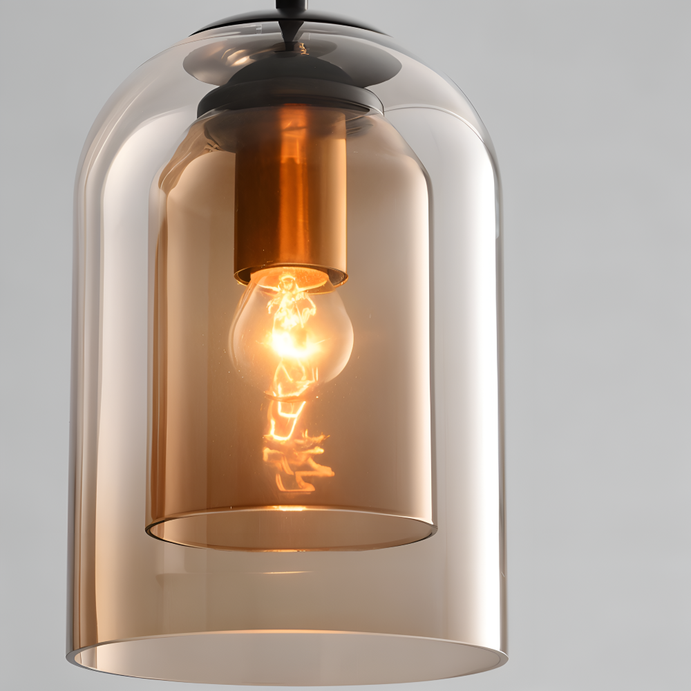 Lampa wisząca szklana podwójna do salonu