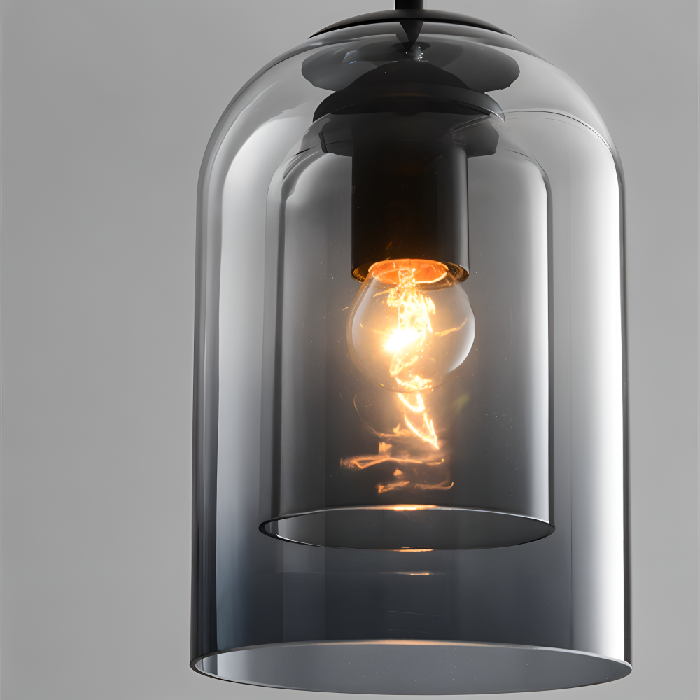 Lampa wisząca szklana podwójna do salonu