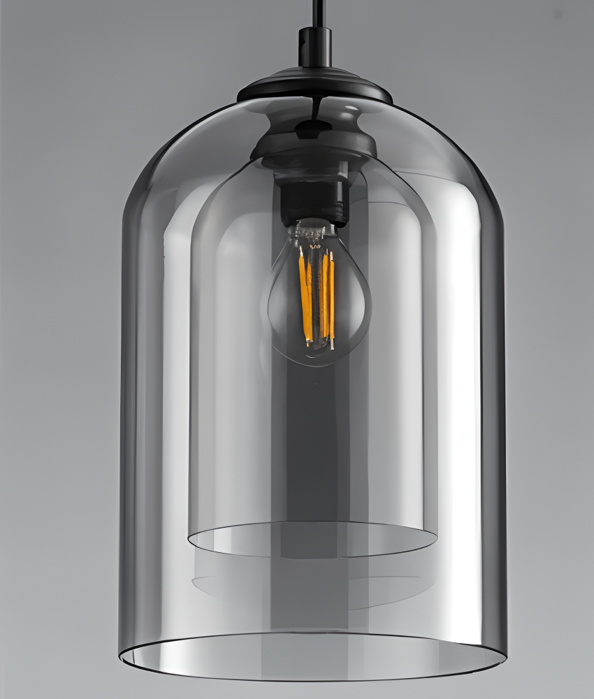 Lampa wisząca szklana podwójna do salonu