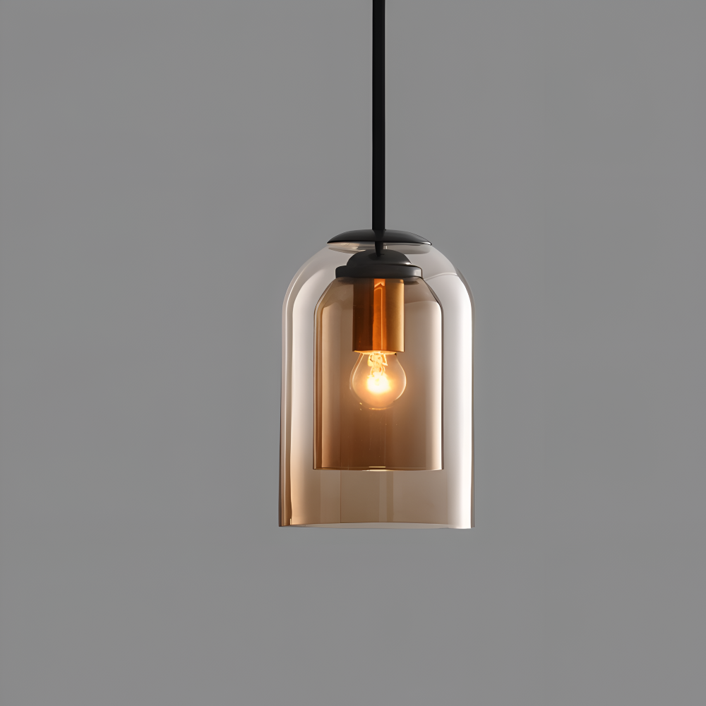 Lampa wisząca szklana podwójna do salonu