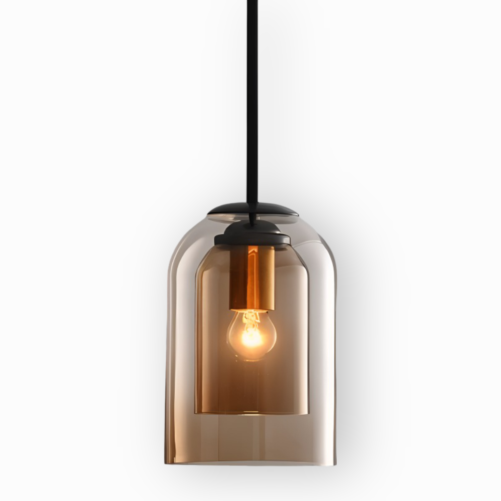 Lampa wisząca szklana podwójna do salonu