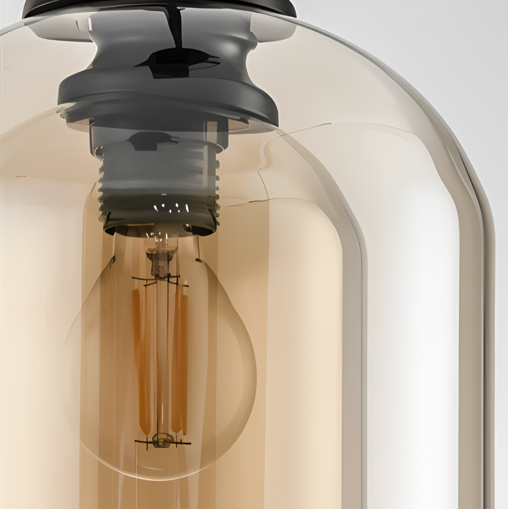 Lampa wisząca szklana podwójna do salonu