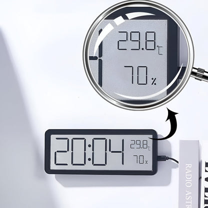 Zegar ścienny LED z temperaturą i wilgotnością