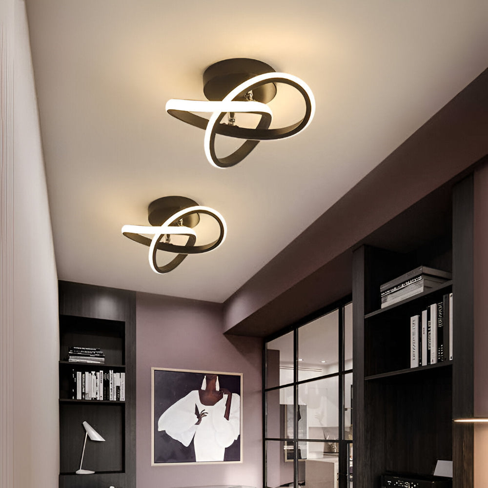 Lampa sufitowa LED artystyczna pierścienie falowane