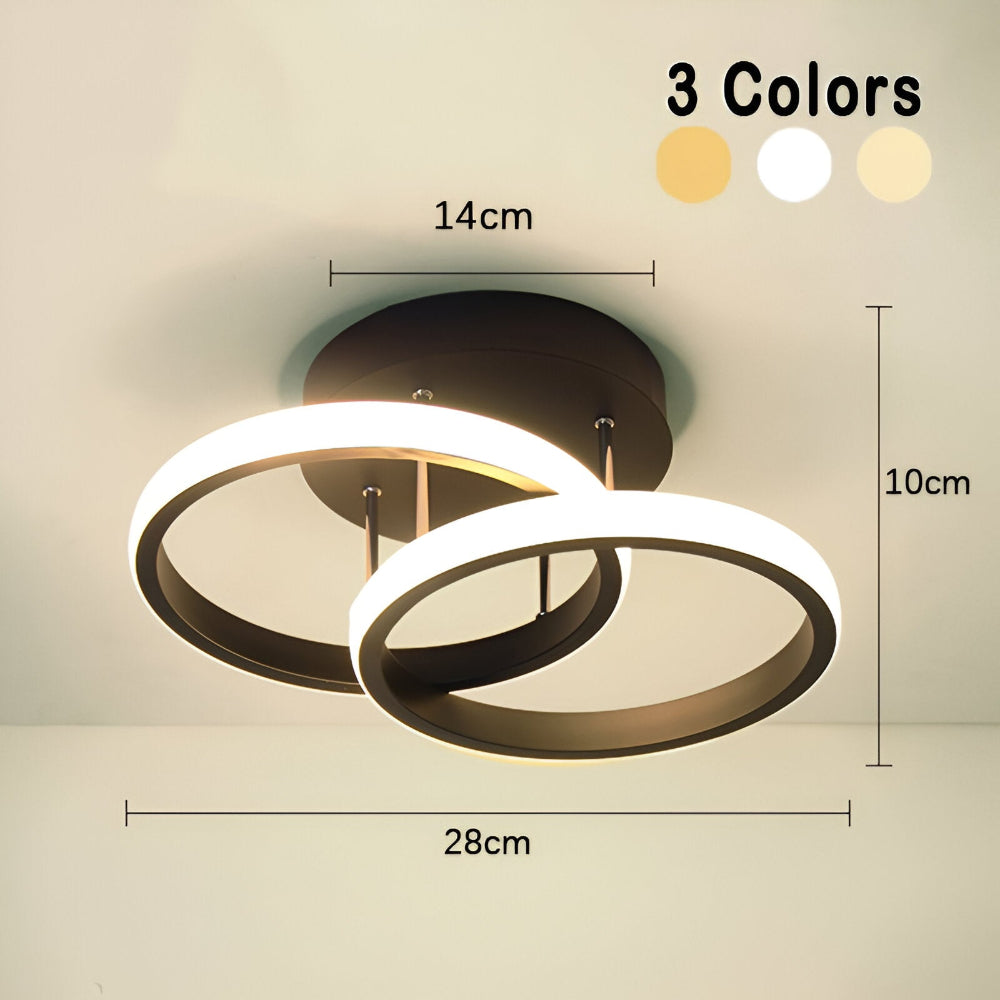 Lampa sufitowa LED artystyczna pierścienie falowane