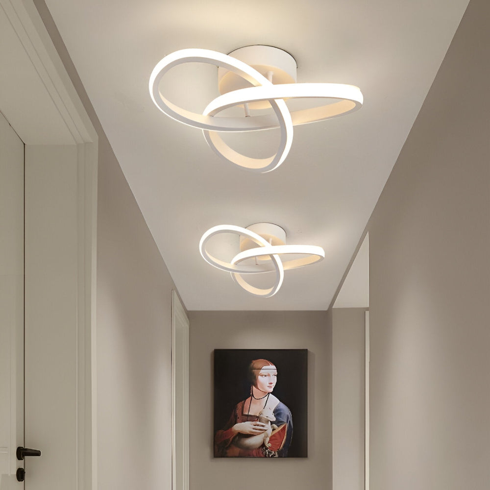 Lampa sufitowa LED artystyczna pierścienie falowane