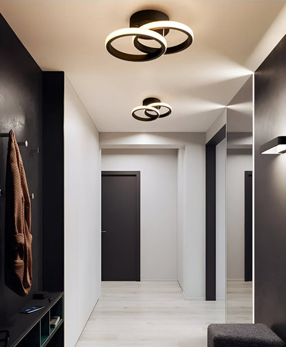 Lampa sufitowa LED artystyczna pierścienie falowane