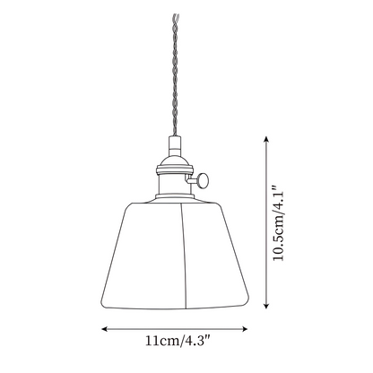 Lampa wisząca vintage szkło i antyczny mosiądz
