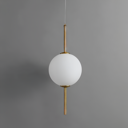 Lampa wisząca LED szklana kula pionowa nowoczesna