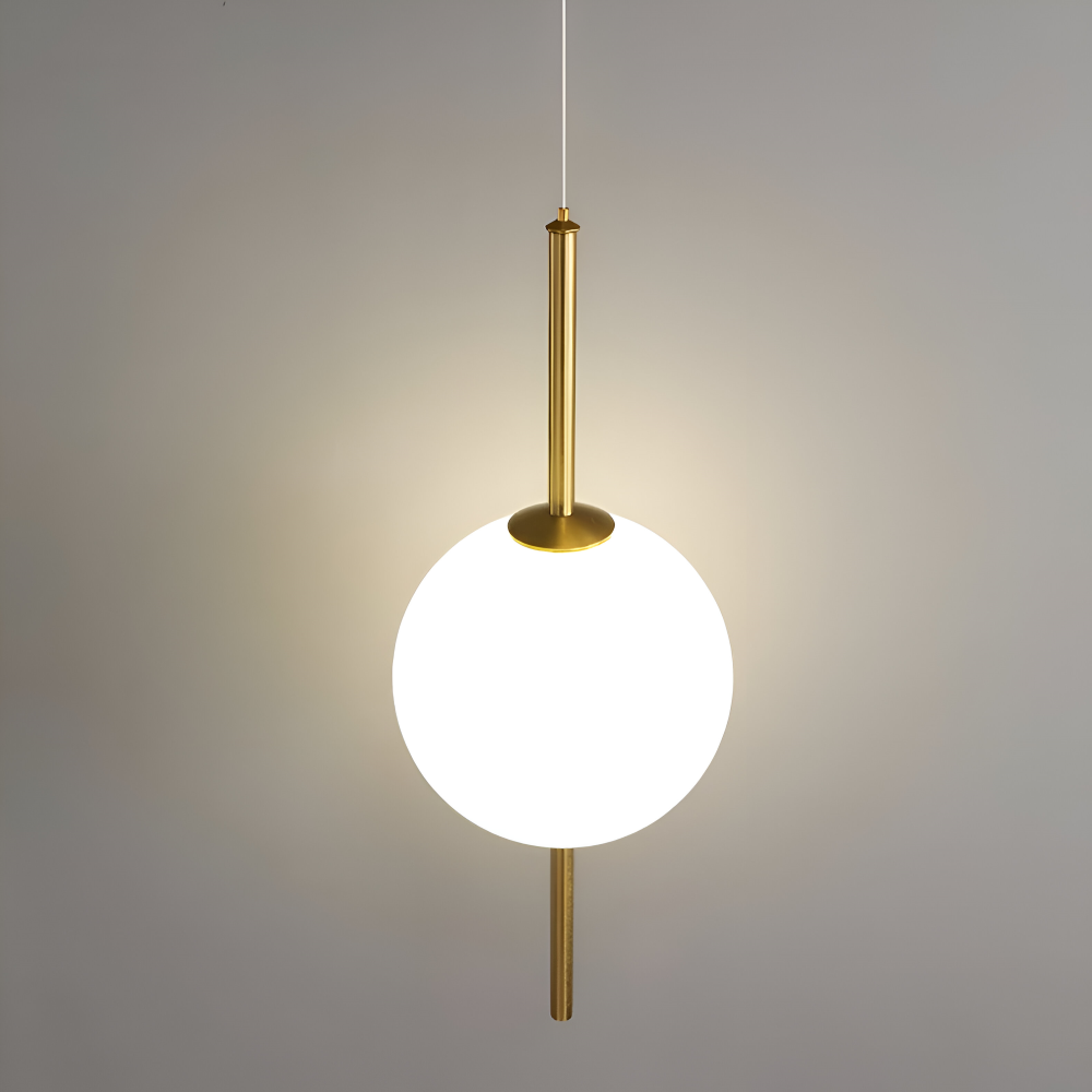 Lampa wisząca LED szklana kula pionowa nowoczesna