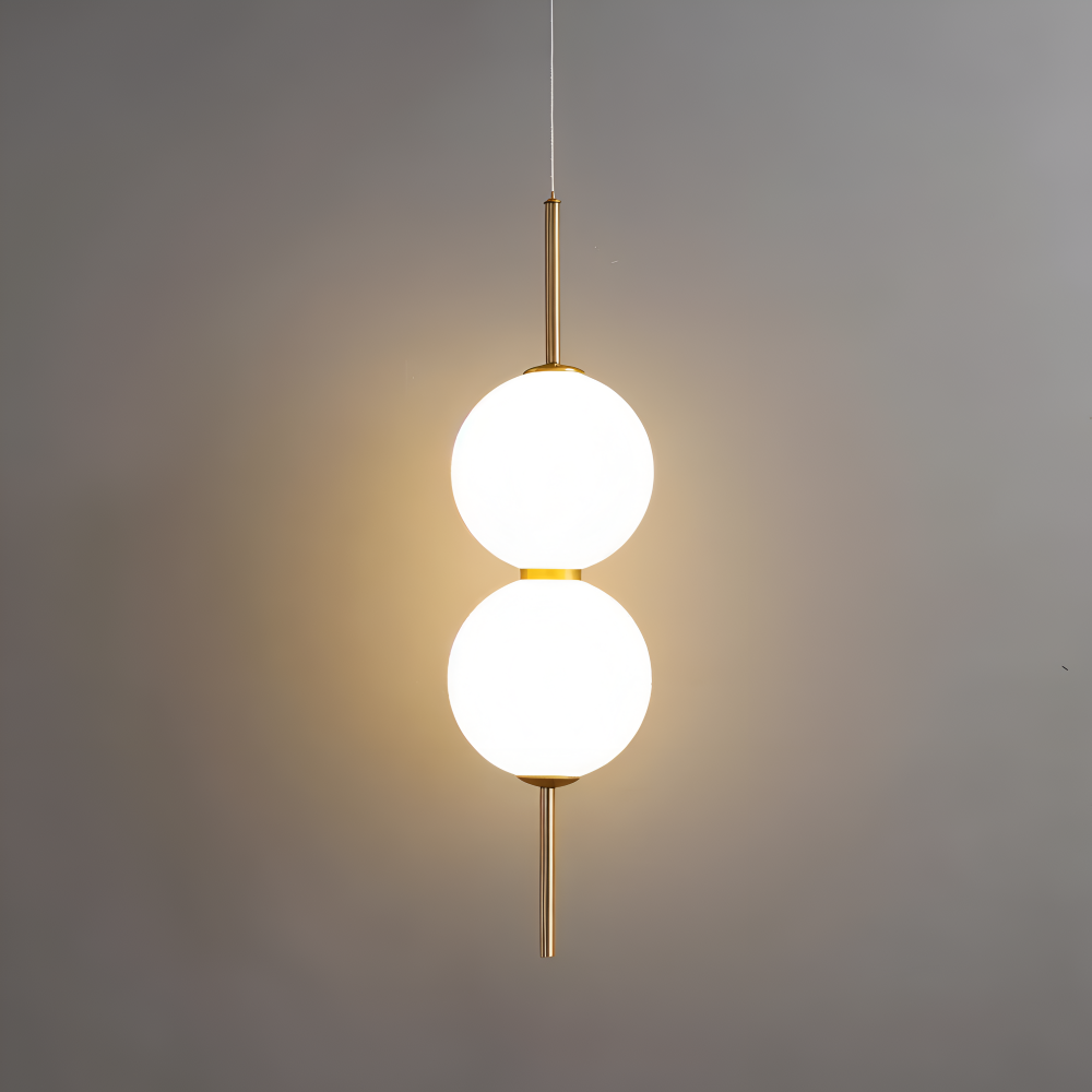 Lampa wisząca LED szklana kula pionowa nowoczesna