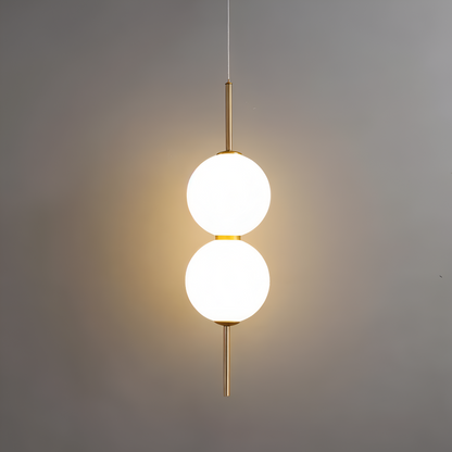 Lampa wisząca LED szklana kula pionowa nowoczesna