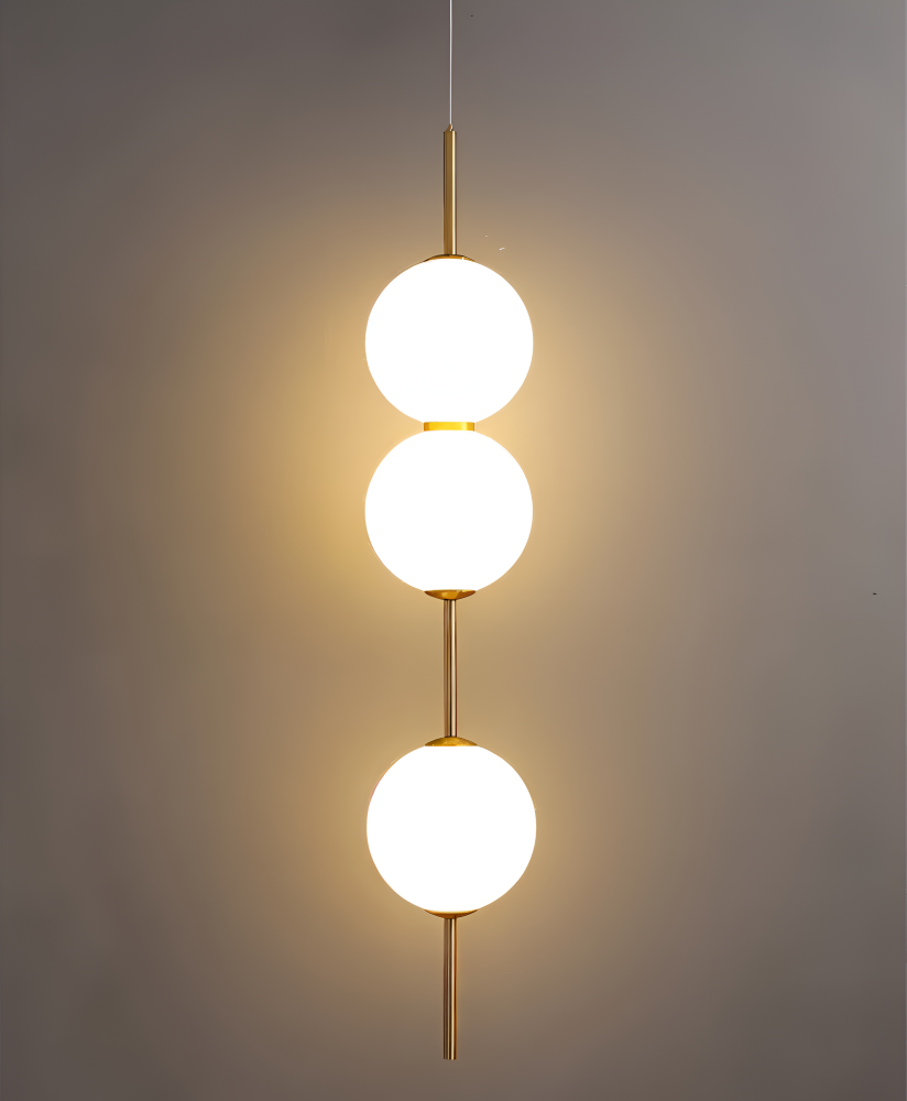 Lampa wisząca LED szklana kula pionowa nowoczesna