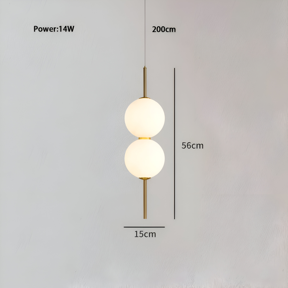 Lampa wisząca LED szklana kula pionowa nowoczesna