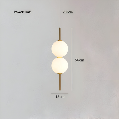 Lampa wisząca LED szklana kula pionowa nowoczesna