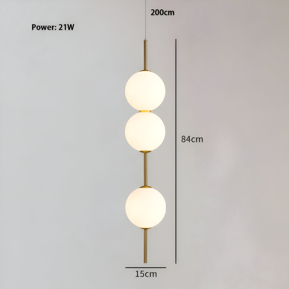 Lampa wisząca LED szklana kula pionowa nowoczesna