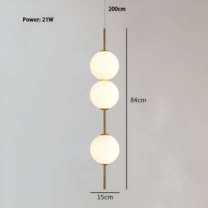 Lampa wisząca LED szklana kula pionowa nowoczesna