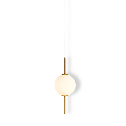 Lampa wisząca LED szklana kula pionowa nowoczesna