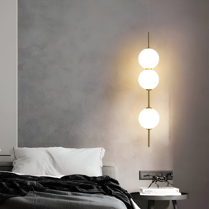 Lampa wisząca LED szklana kula pionowa nowoczesna