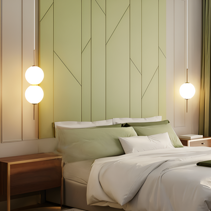Lampa wisząca LED szklana kula pionowa nowoczesna