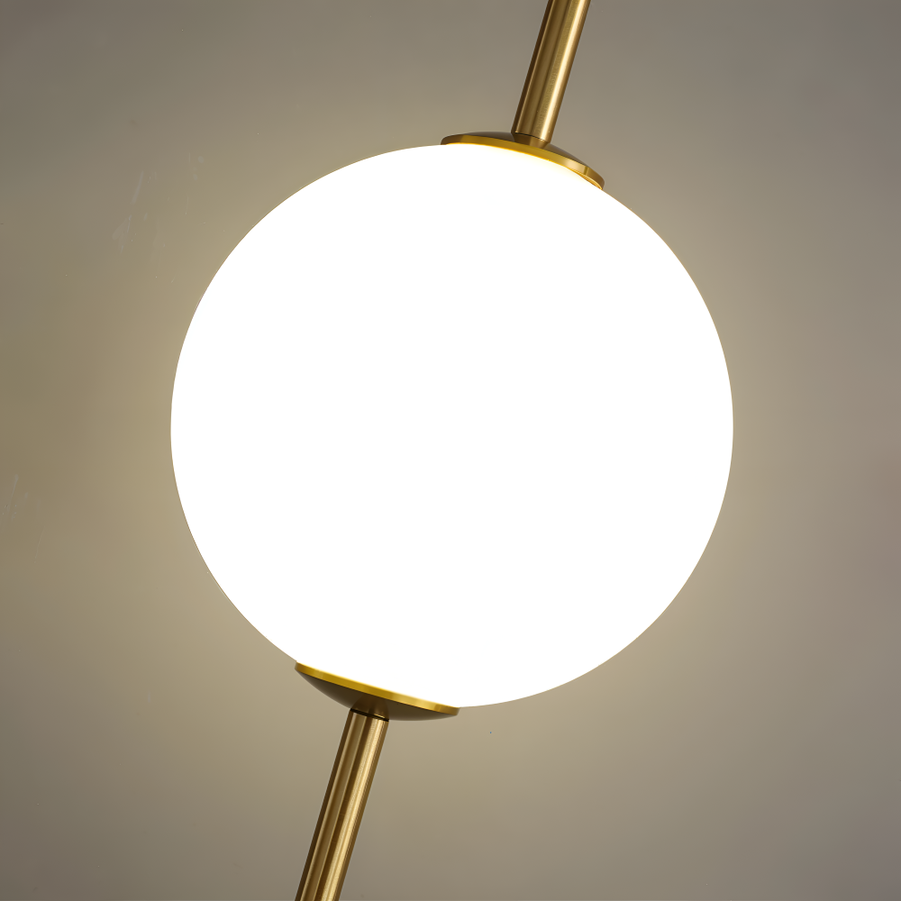 Lampa wisząca LED szklana kula pionowa nowoczesna