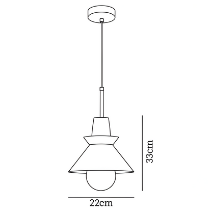 Lampa wisząca kopułowa kolorowa metal drewno
