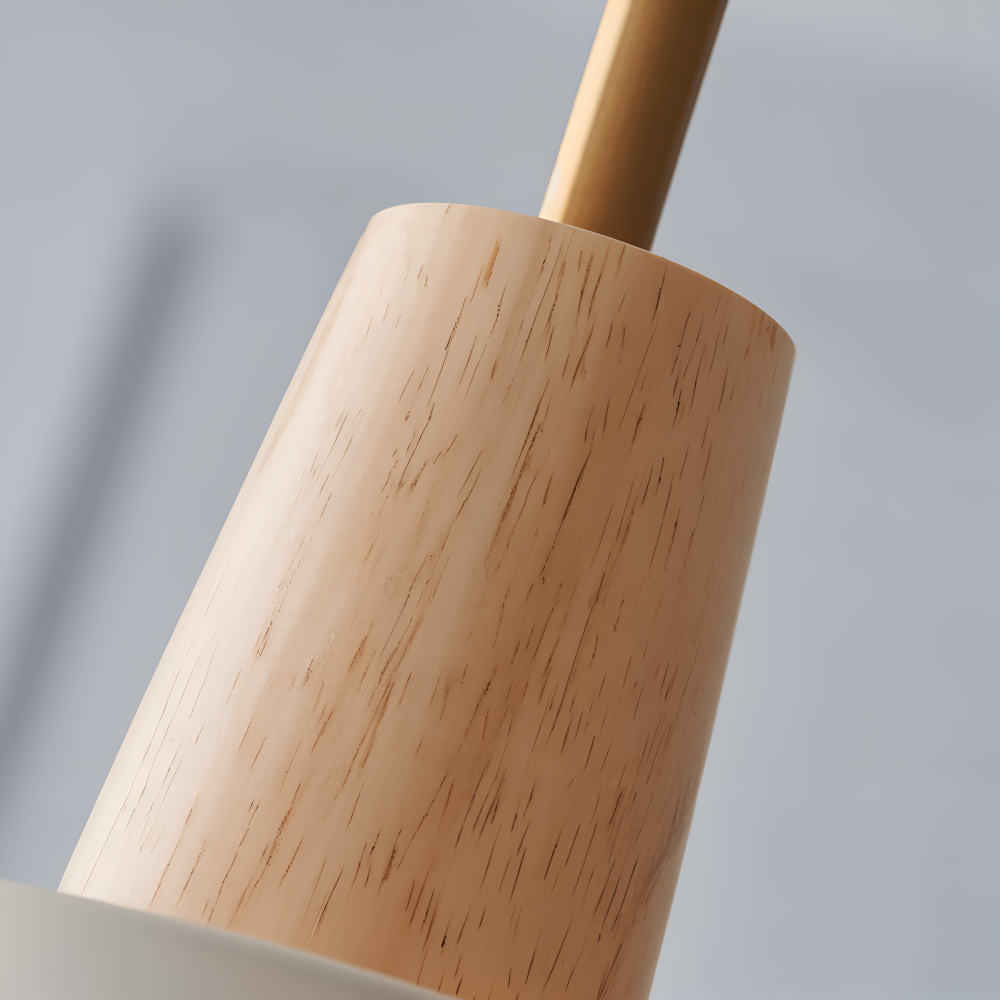 Lampa wisząca kopułowa kolorowa metal drewno
