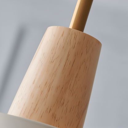 Lampa wisząca kopułowa kolorowa metal drewno