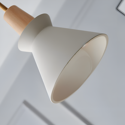 Lampa wisząca kopułowa kolorowa metal drewno