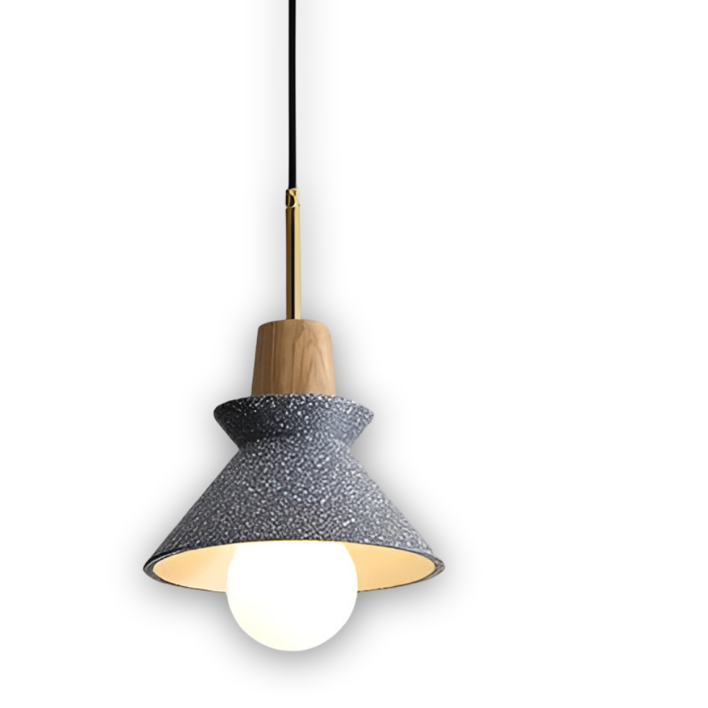 Lampa wisząca kopułowa kolorowa metal drewno
