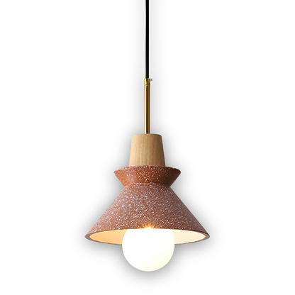 Lampa wisząca kopułowa kolorowa metal drewno