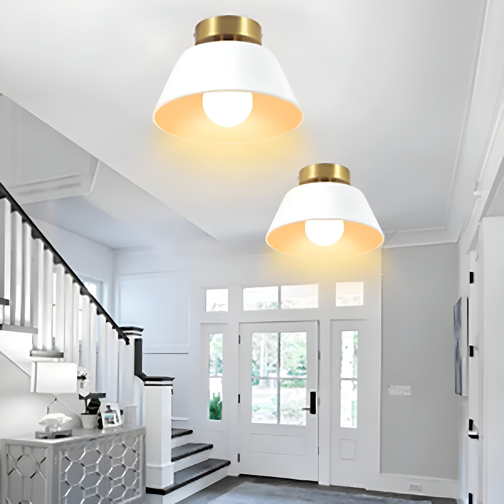Lampa sufitowa LED metalowa czarno-biała retro