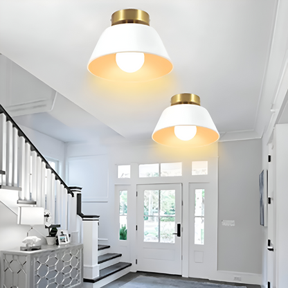 Lampa sufitowa LED metalowa czarno-biała retro
