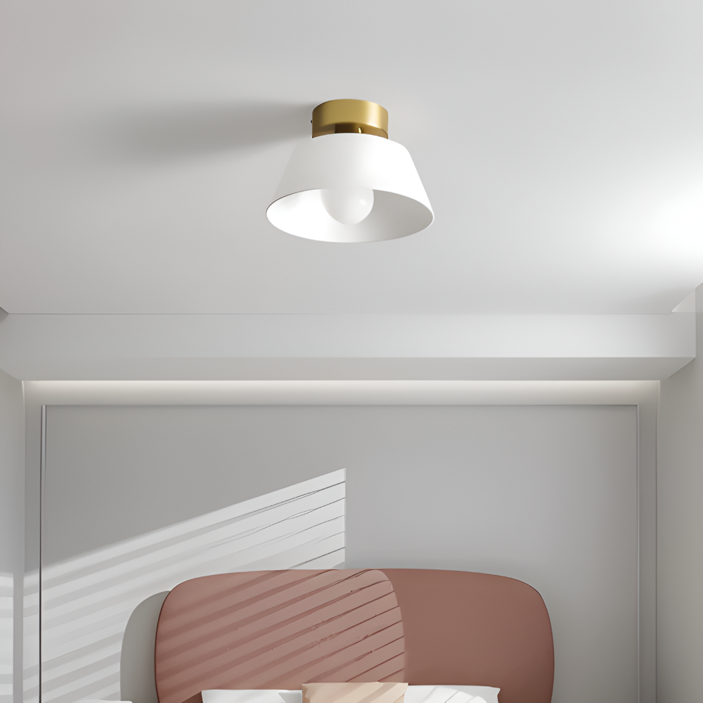 Lampa sufitowa LED metalowa czarno-biała retro
