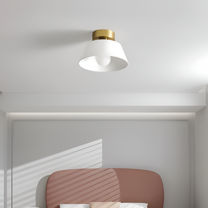 Lampa sufitowa LED metalowa czarno-biała retro