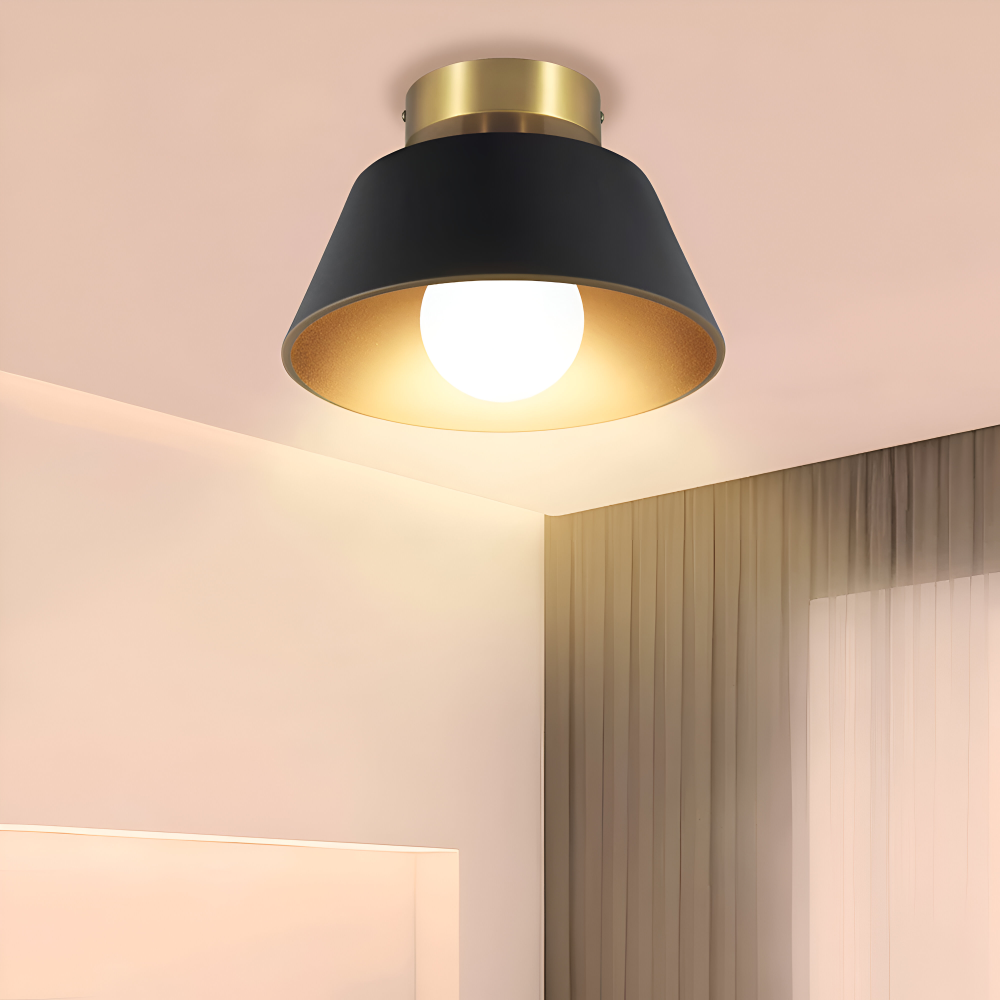 Lampa sufitowa LED metalowa czarno-biała retro