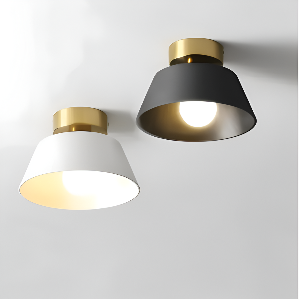 Lampa sufitowa LED metalowa czarno-biała retro