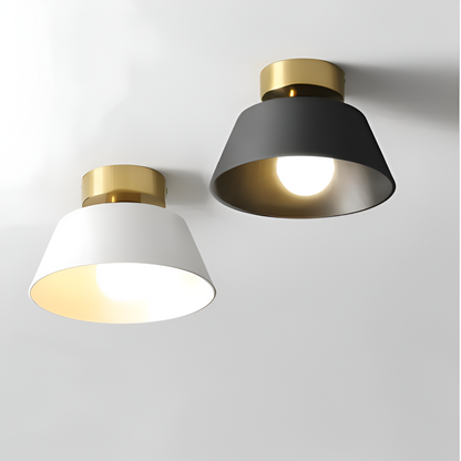 Lampa sufitowa LED metalowa czarno-biała retro